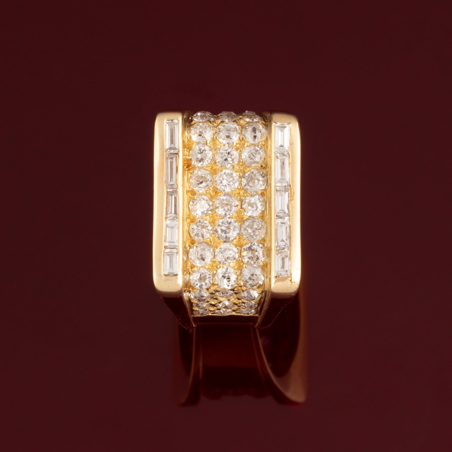 Bague chevalière diamants