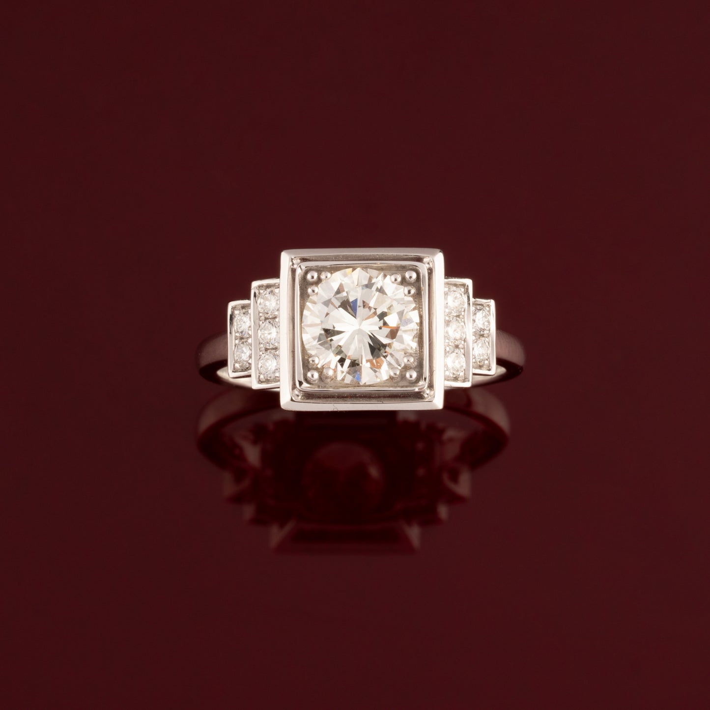 Bague diamant style Art Déco