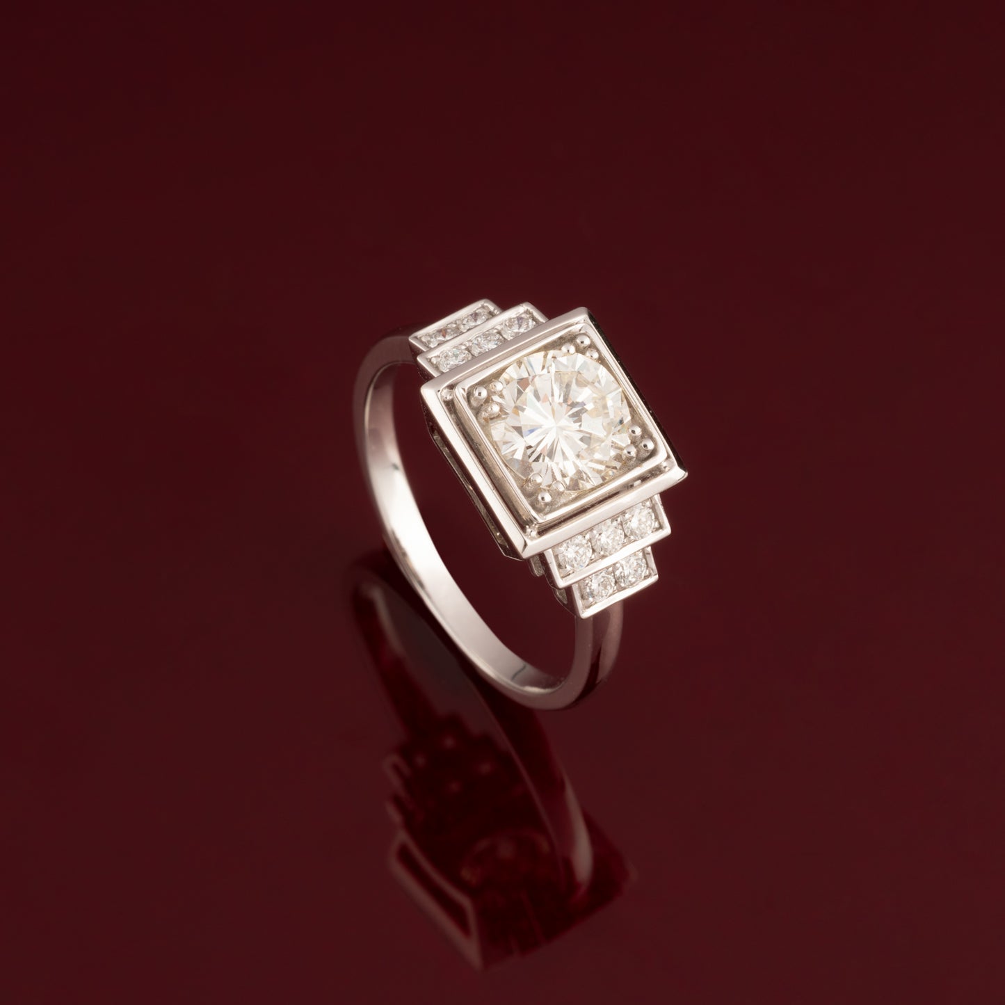 Bague diamant style Art Déco