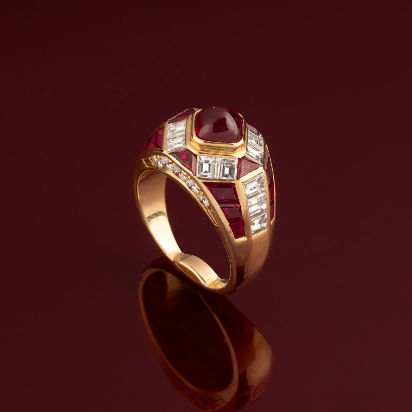 Ruby and diamond ring