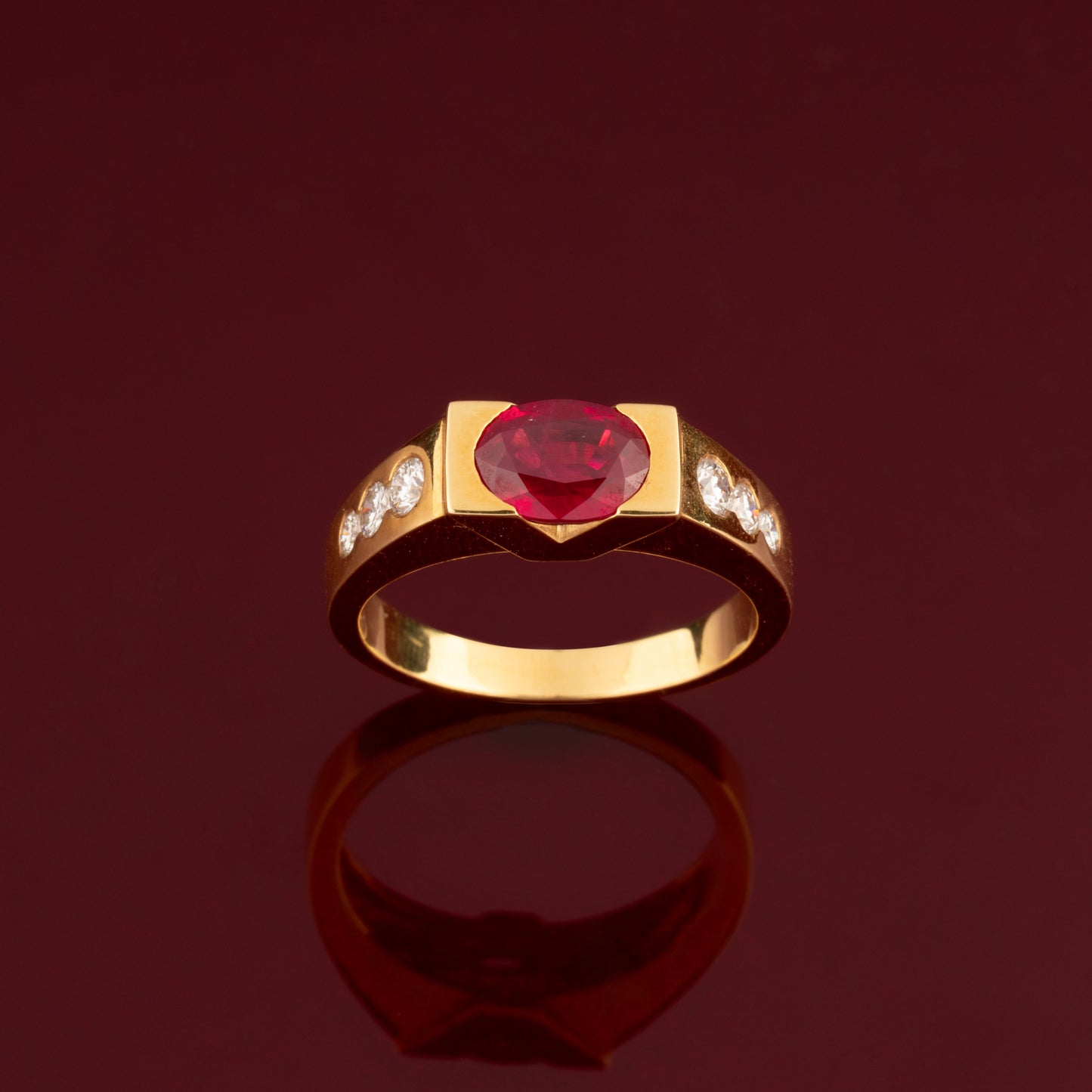 Bague rubis et diamants