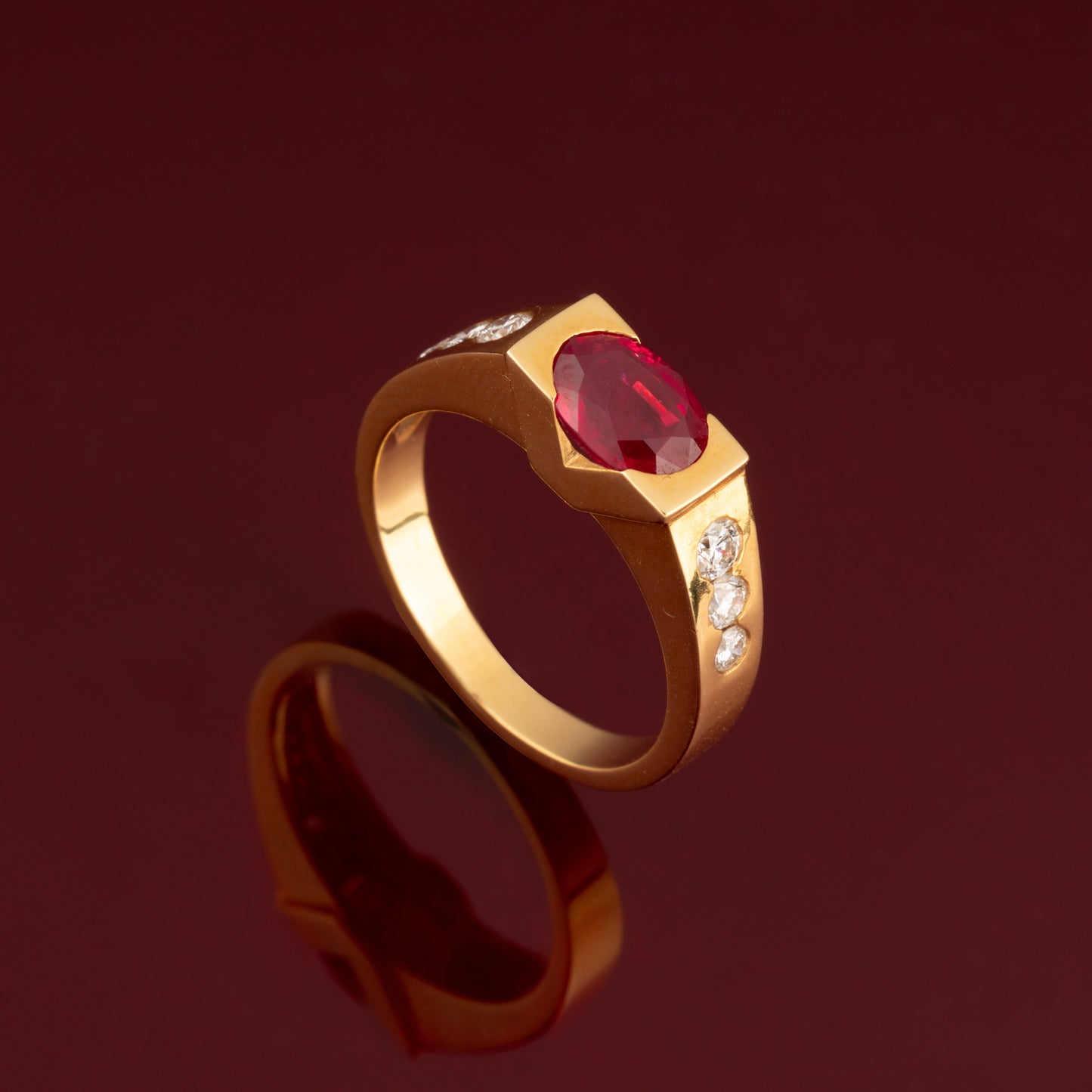 Bague rubis et diamants
