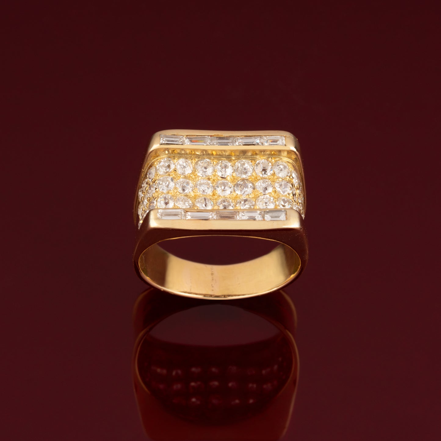 Bague chevalière diamants