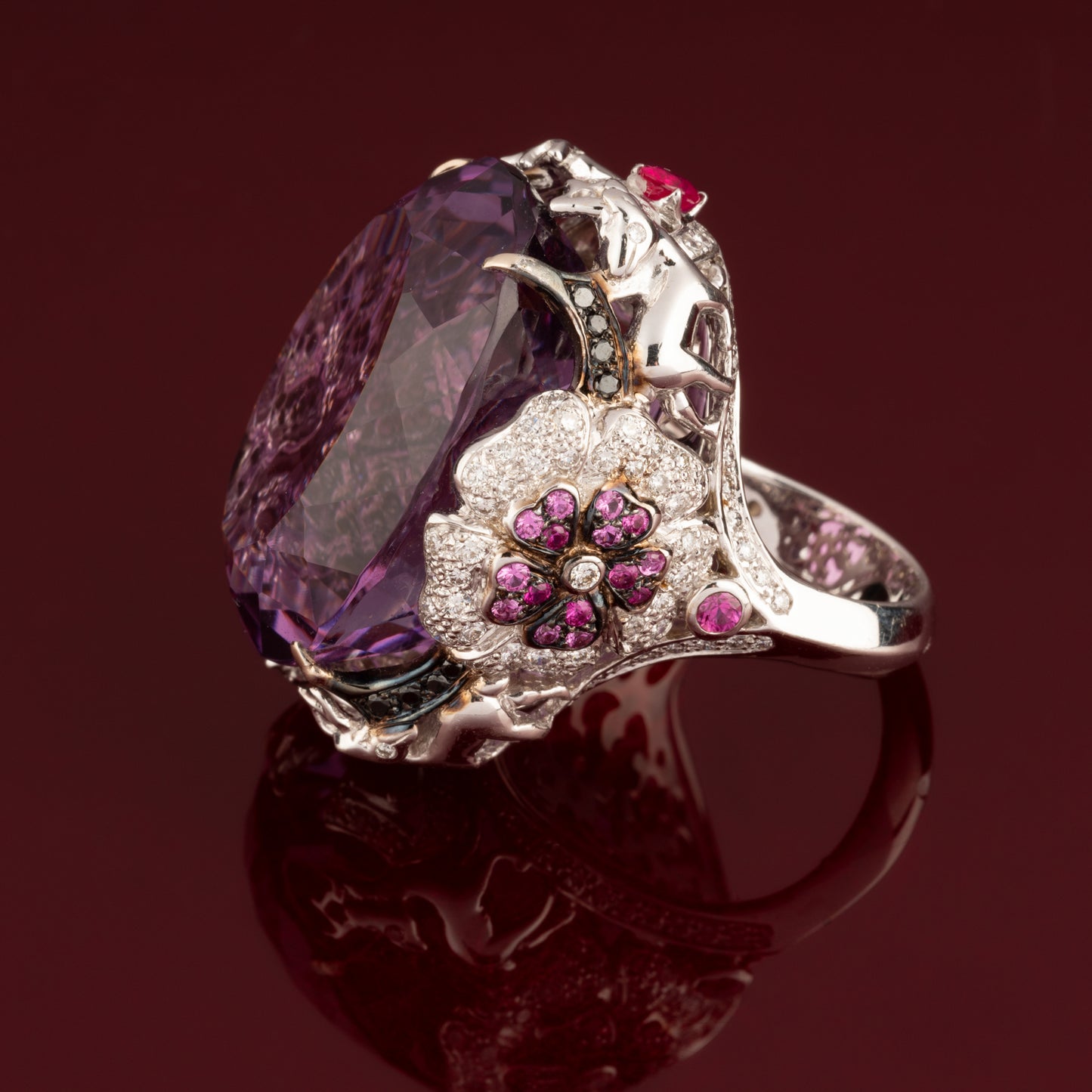 Amethyst cocktail ring