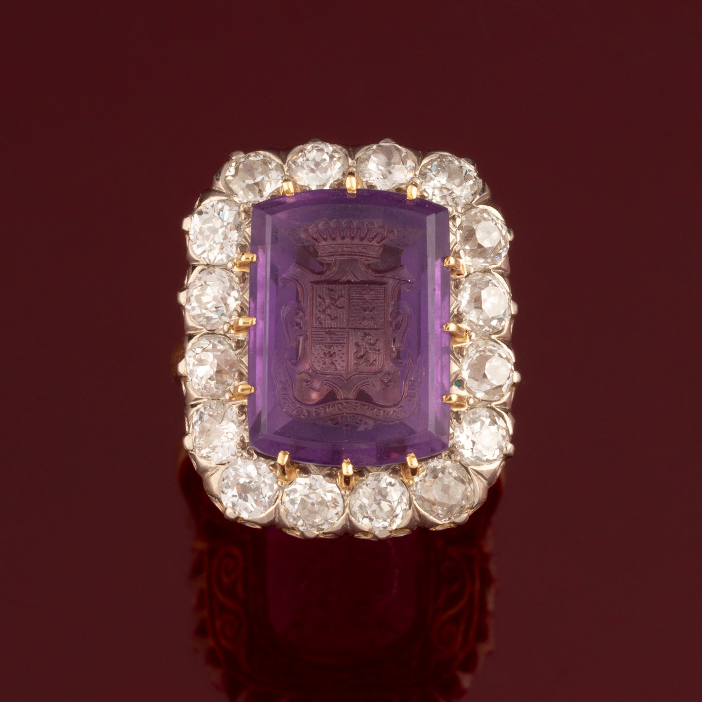 Amethyst armorial ring