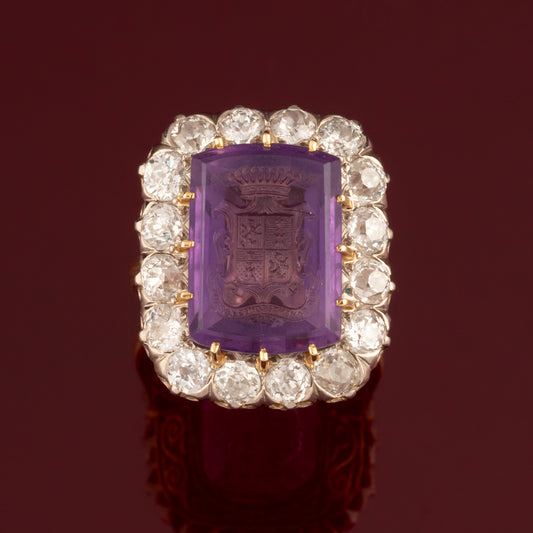 Bague armoriée améthyste