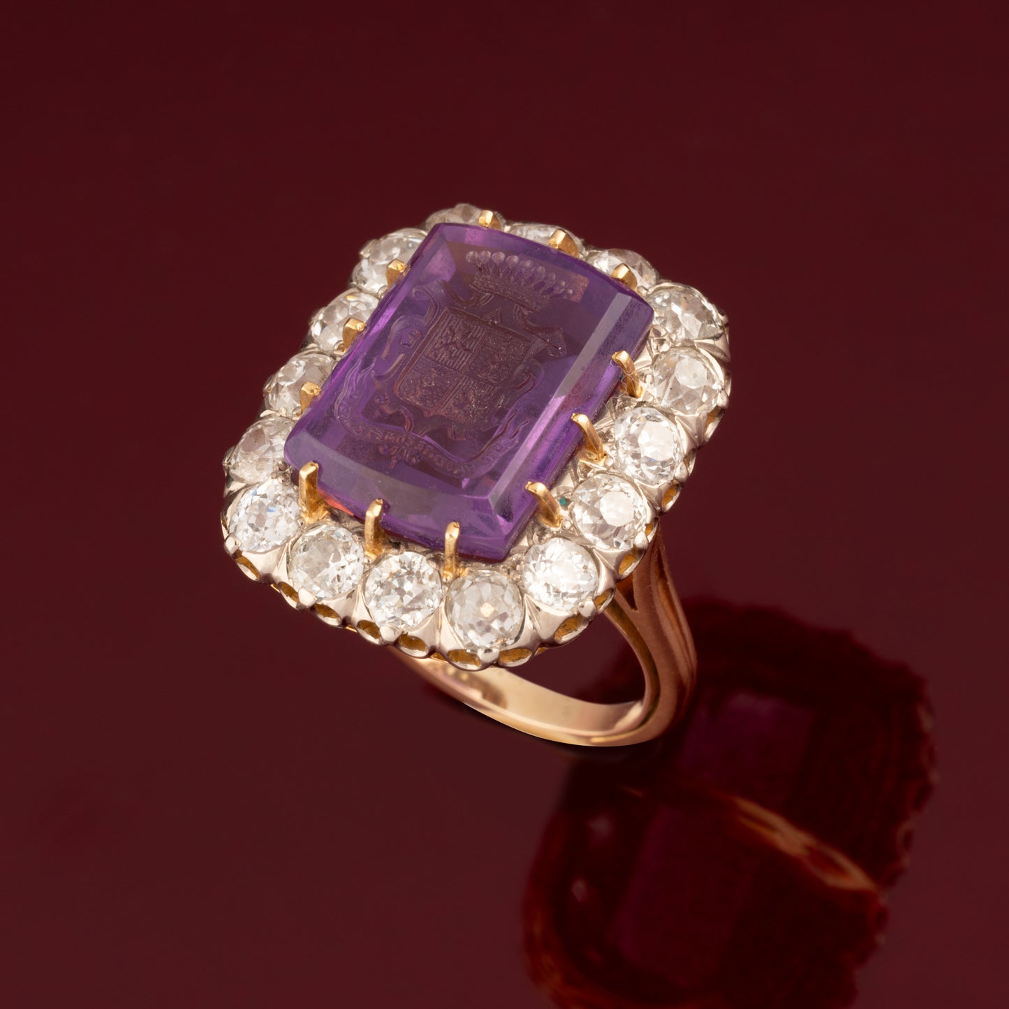 Amethyst armorial ring