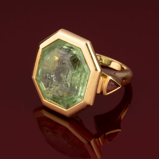 Green Beryl Cocktail Ring