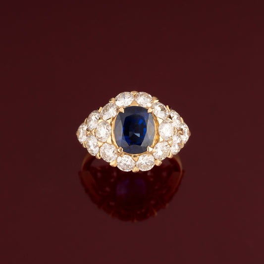 Bague saphir et diamants