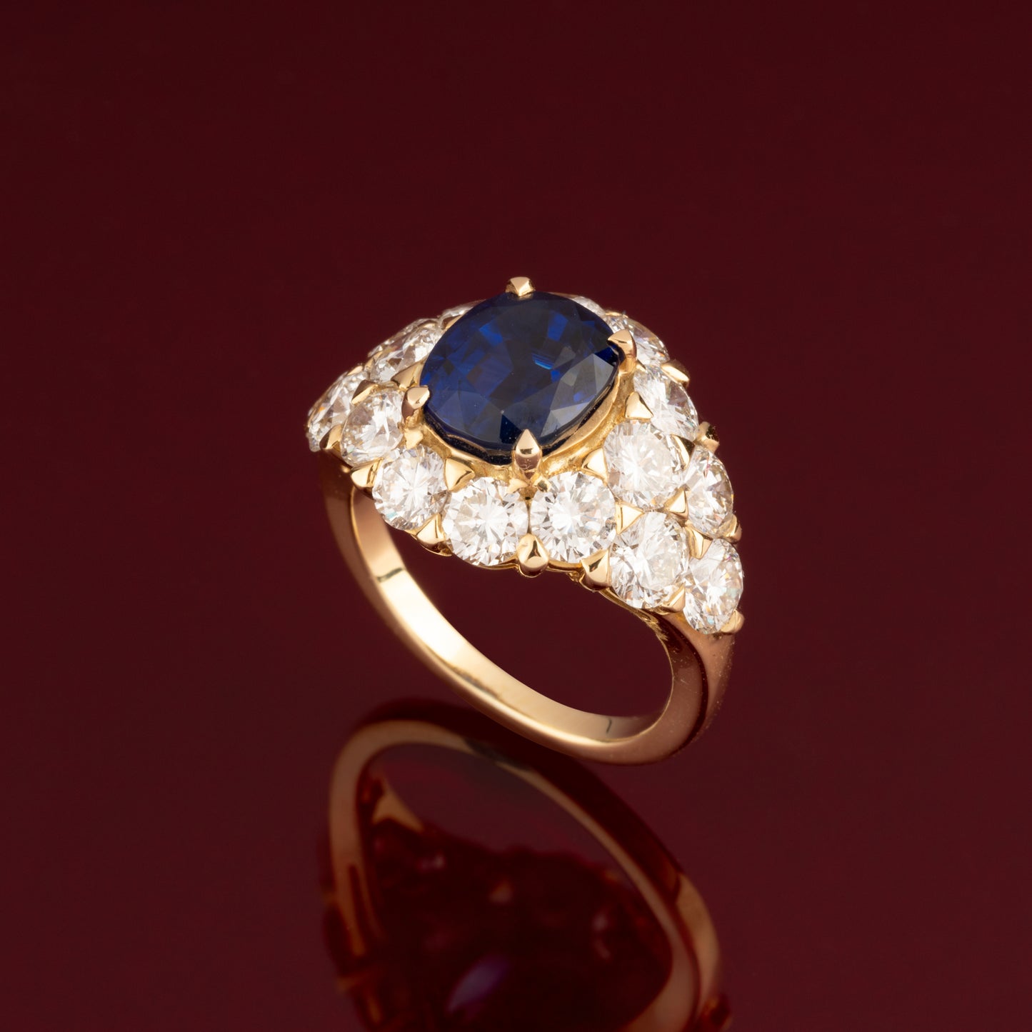 Bague saphir et diamants