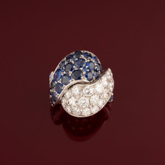 Bague saphirs et diamants
