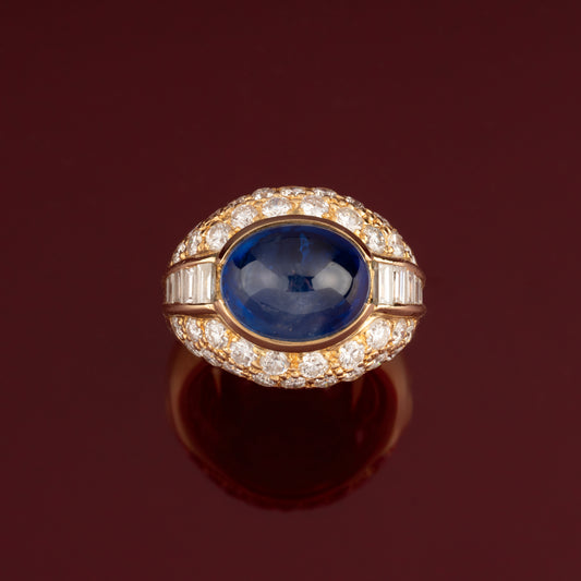 Bague cocktail saphir cabochon