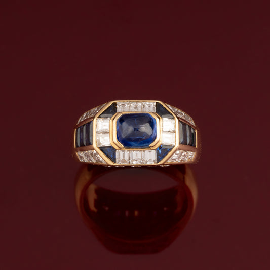 Bague Arlequin saphir