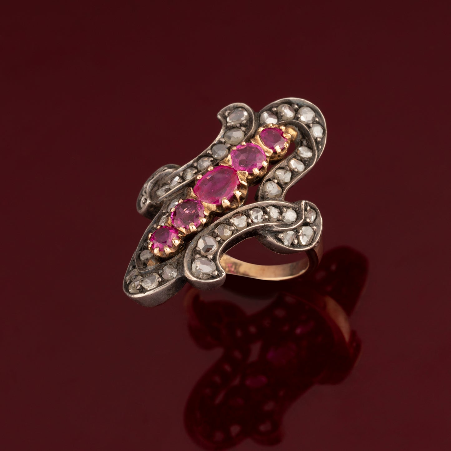 19th century ruby and diamond ring