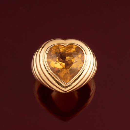 Citrine heart ring