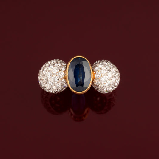Bague saphir et diamants
