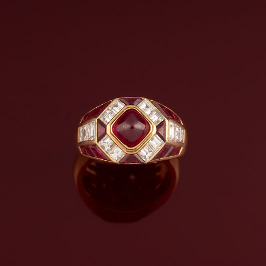 Bague rubis et diamants