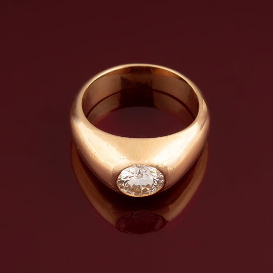 Bague chevalière diamant