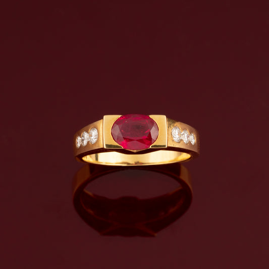 Bague rubis et diamants