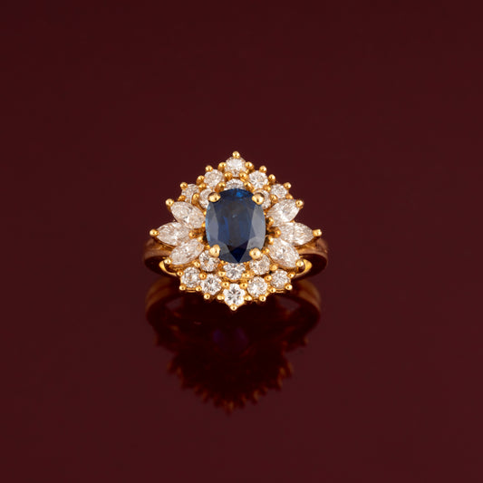 Bague saphir entourage