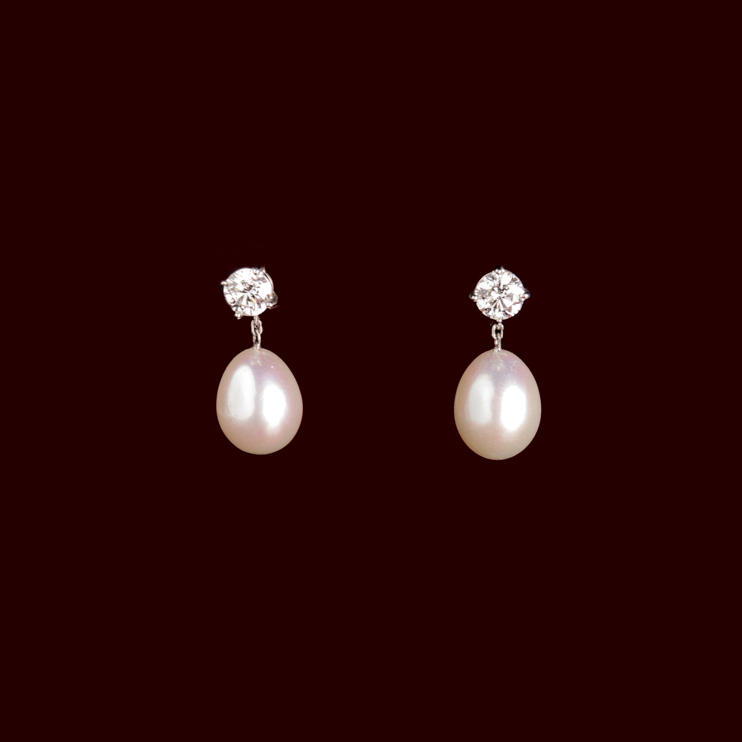 Diamond and pearl earrings