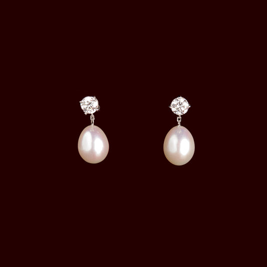 Diamond and pearl earrings